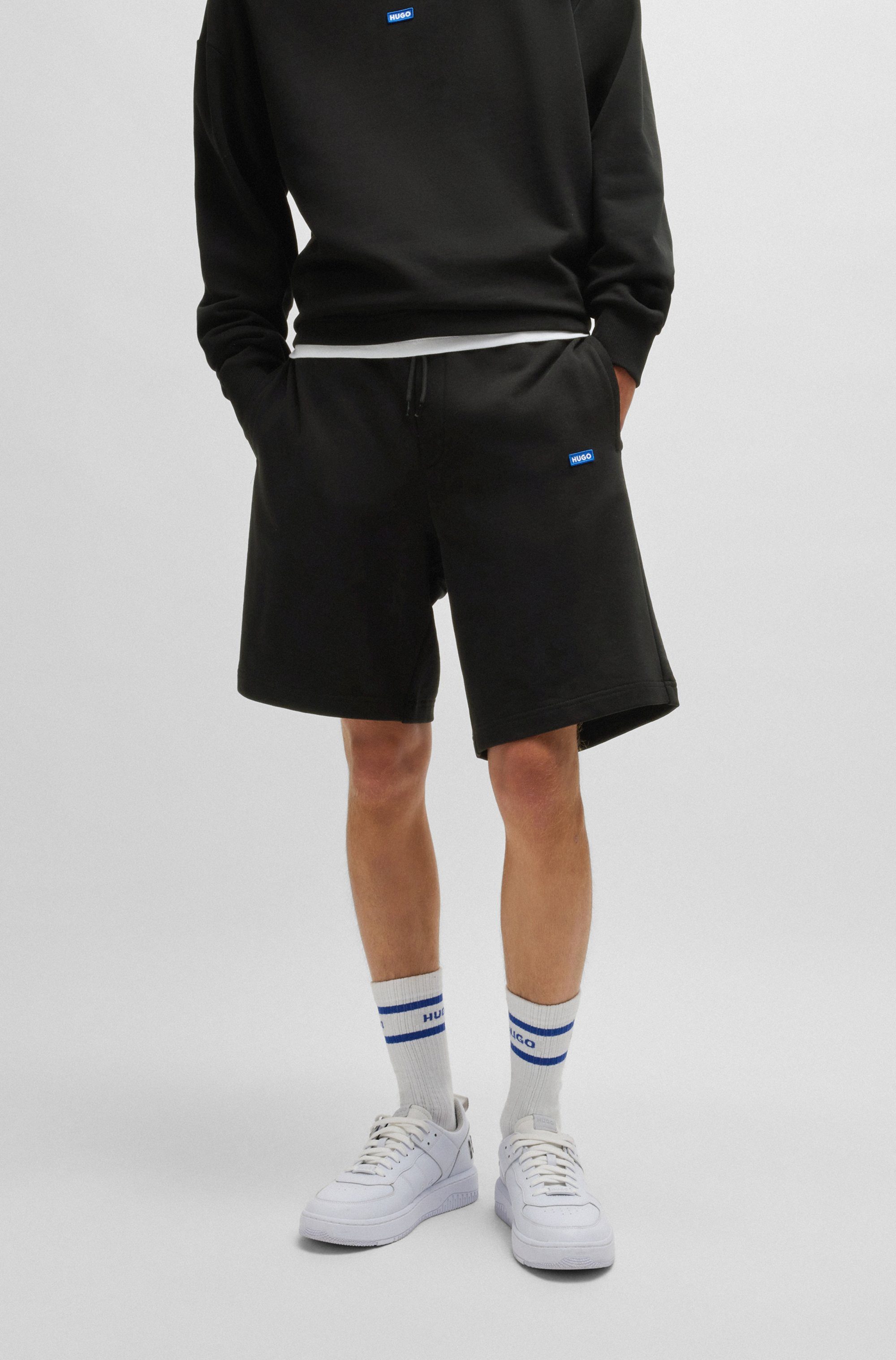 HUGO Blue Sweatshorts Nasensio mit Markenlabel günstig online kaufen