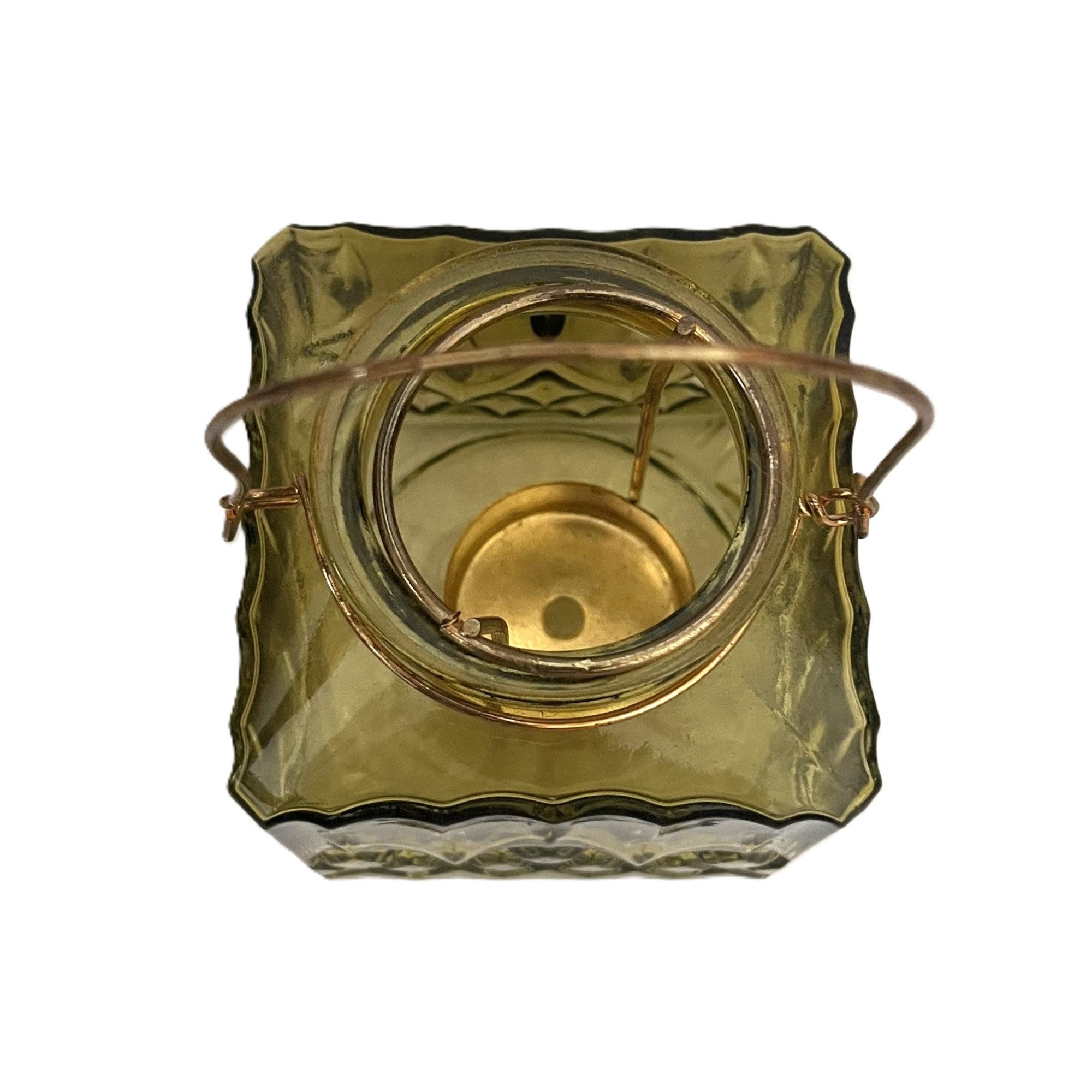 Exner GmbH Garten- & Wohnaccessoires Teelichthalter Teelichthalter zum Hängen 3er Set Glas Grün Vintage 10 cm (3 St), Hängeteelichthalter