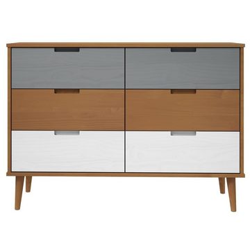 vidaXL Kommode Schubladenschrank MOLDE Braun 113x40x80 cm Massivholz Kiefer (1 St)