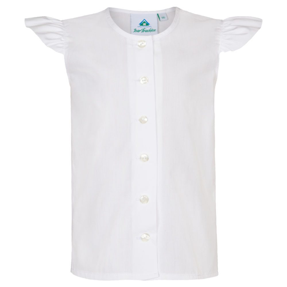Isar-Trachten Dirndlbluse Kinder Dirndlbluse Flügelarm weiß