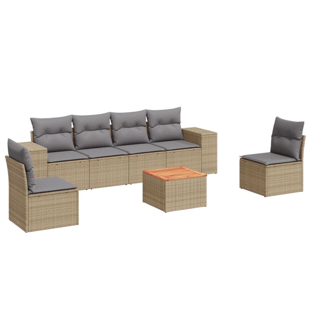 vidaXL Gartenlounge-Set 7-tlg. Garten-Sofagarnitur mit Kissen günstig online kaufen