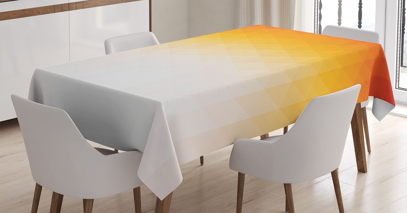 Abakuhaus Tischdecke Farbfest Waschbar Für den Außen Bereich geeignet Klare Farben, Modern Digitaler Retro Triangle
