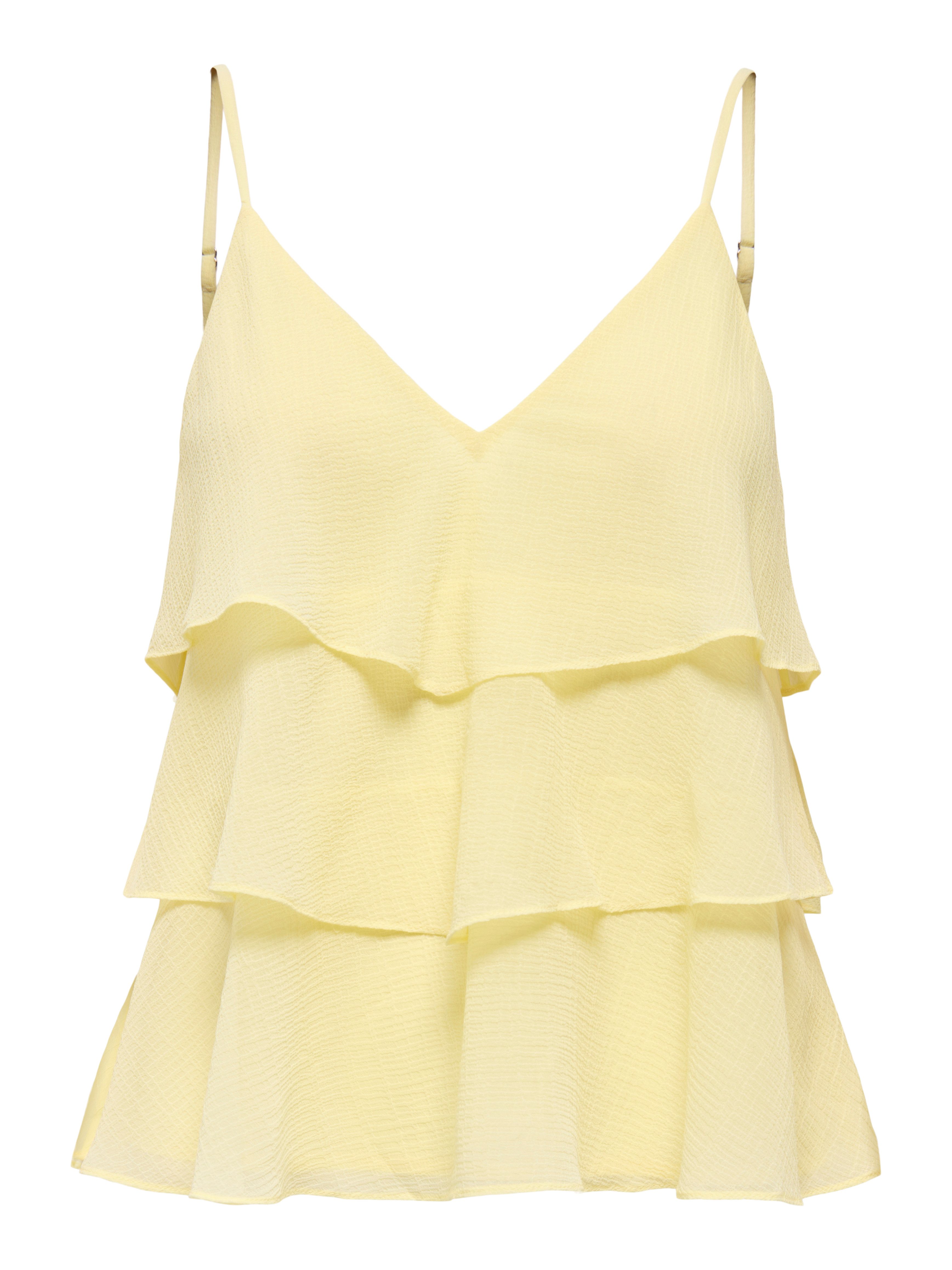 ONLY Trägertop ONLLINN LIFE FLOUNCE SINGLET WVN NOOS Kunstfaser, regular fit