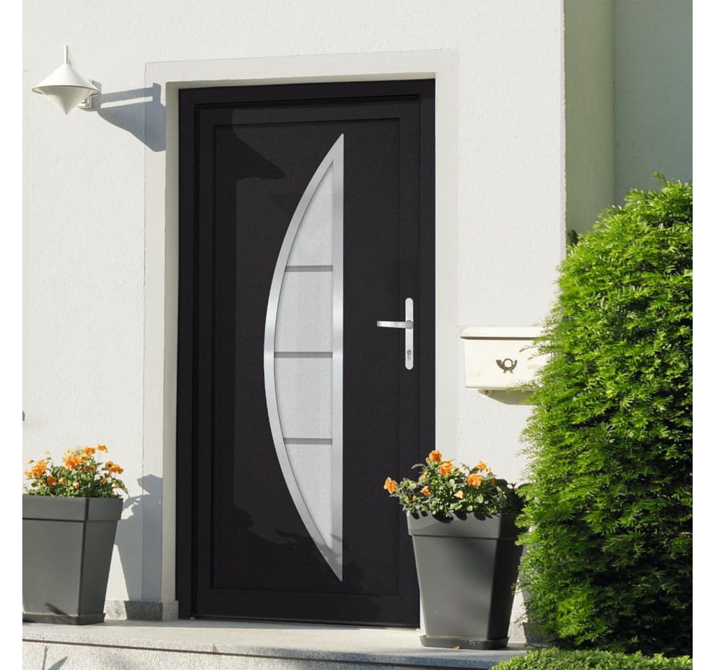 Thumbnail - vidaXL Haustür Haustür Anthrazit 108x208 cm PVC Aluminium Sandwich-Styroporfüllung Gl