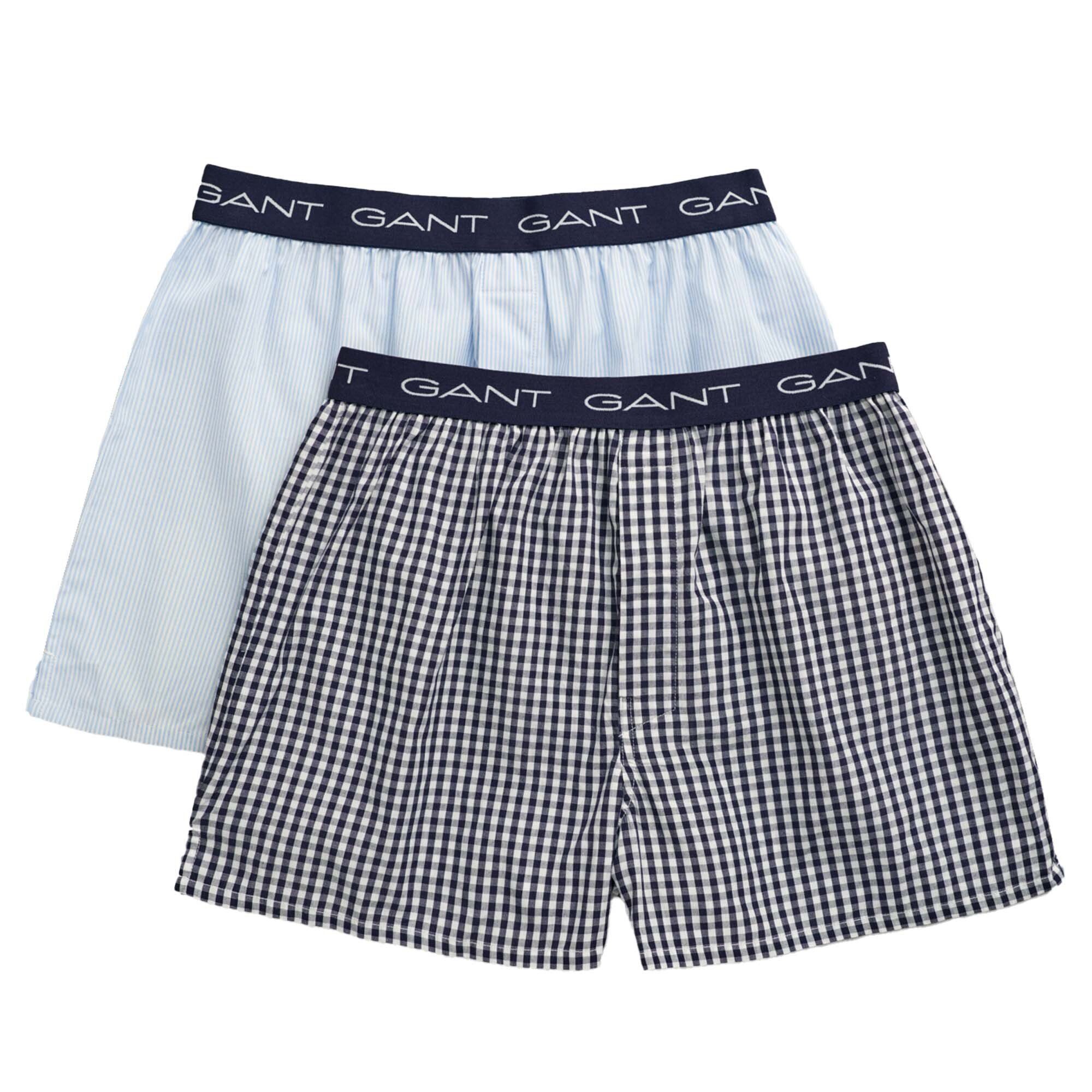 Gant Boxershorts Herren Web-Boxershorts, 2er Pack - GINGHAM AND