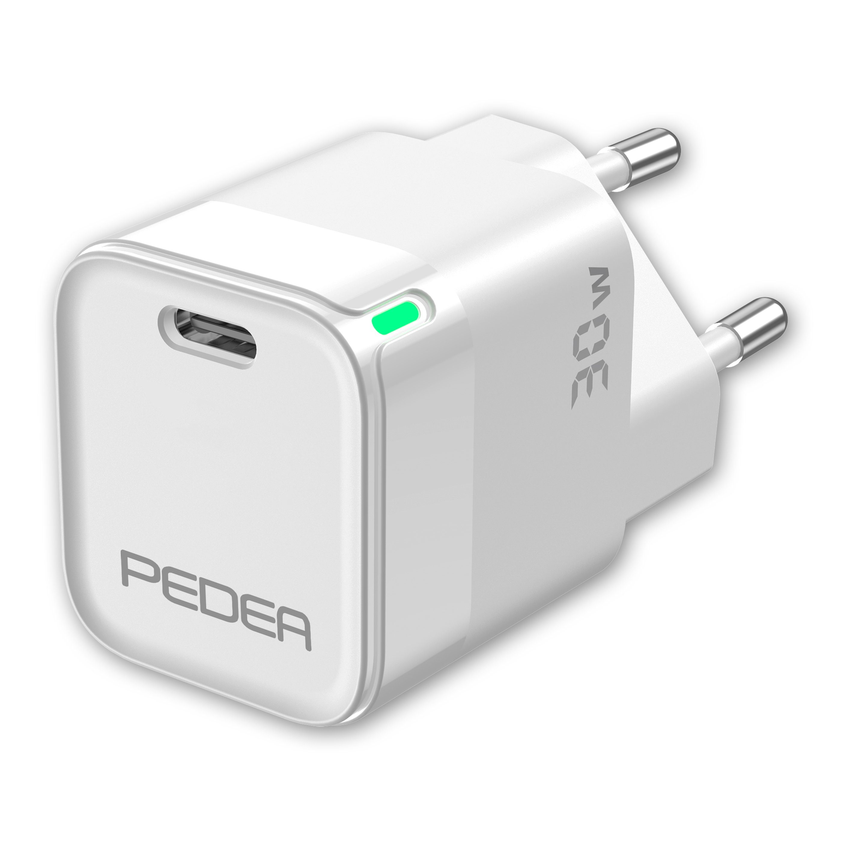 PEDEA Reiselader Schnellladegerät Smartphone-Ladegerät (max. 30 Watt, Fast Charger, Mini Reiselader Schnelladegerät)