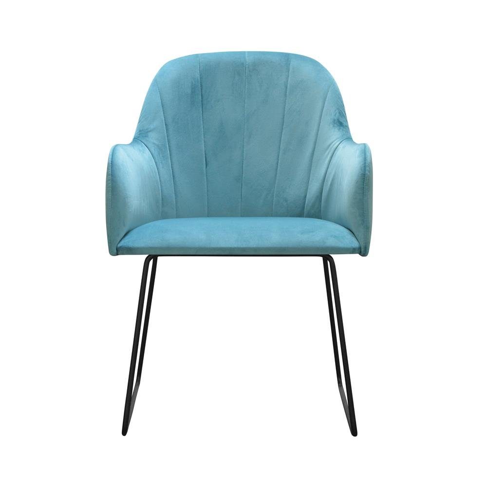 JVmoebel Stuhl, Moderne Lehnstühle Gruppe 8 Stühle Set Garnitur Turkis Polster Armlehne Design