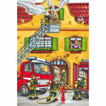 Schmidt Spiele Puzzle Rettungskräfte Feuerwehr und Polizei 3x24 Teile, 72 Puzzleteile