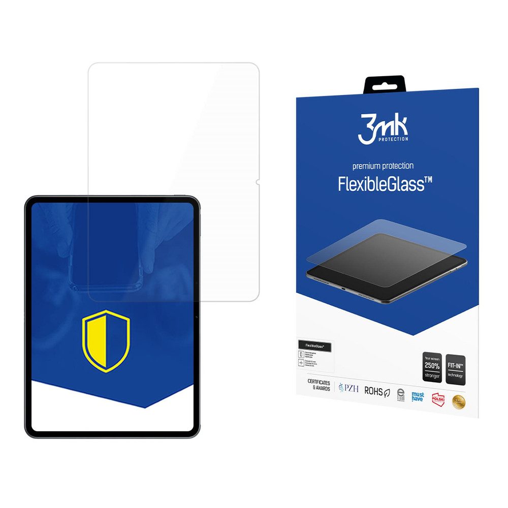 3MK Displayschutzglas Hybridglas Panzerglas Tabletschutz für OnePlus Pad 2, Spar-Set, 1 Stück, 250% stärker, kratzfest, antibakteriell, blendarm