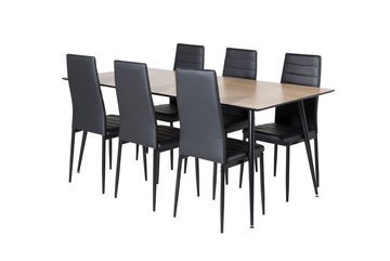 ebuy24 Essgruppe SilarWO180 Essgruppe Esstisch El Holz dekor und 6, (7-tlg)