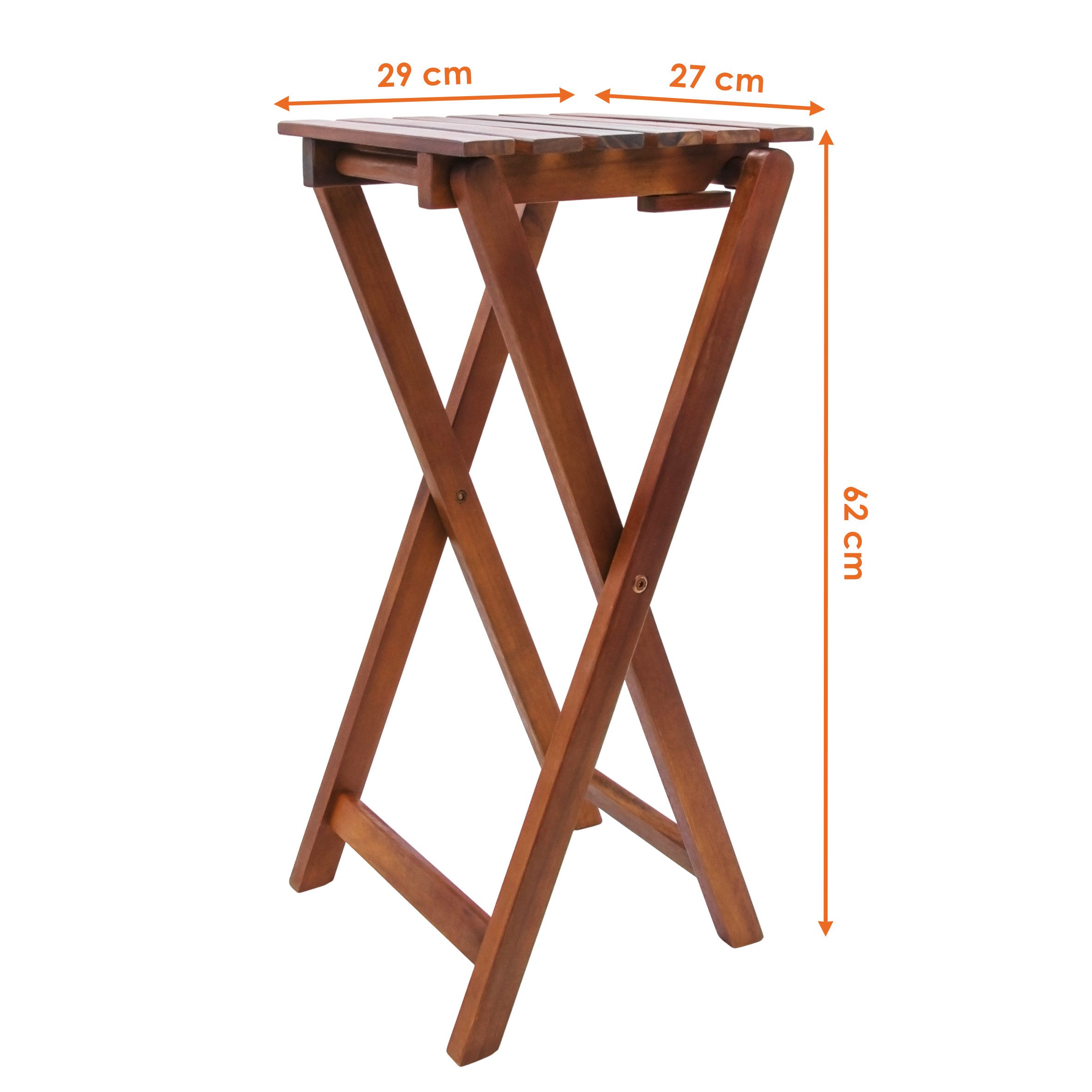 Spetebo Beistelltisch Klapphocker - YAKIMA - Eukalyptus FSC (Packung, 1-St., Klapphocker), Holzhocker klappbar aus Eukalyptus ca. 62 x 29 cm
