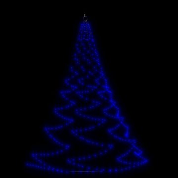 vidaXL Lichterschlauch Weihnachtsbaum an der Wand mit Metallhaken 260 LED Blau 3 m