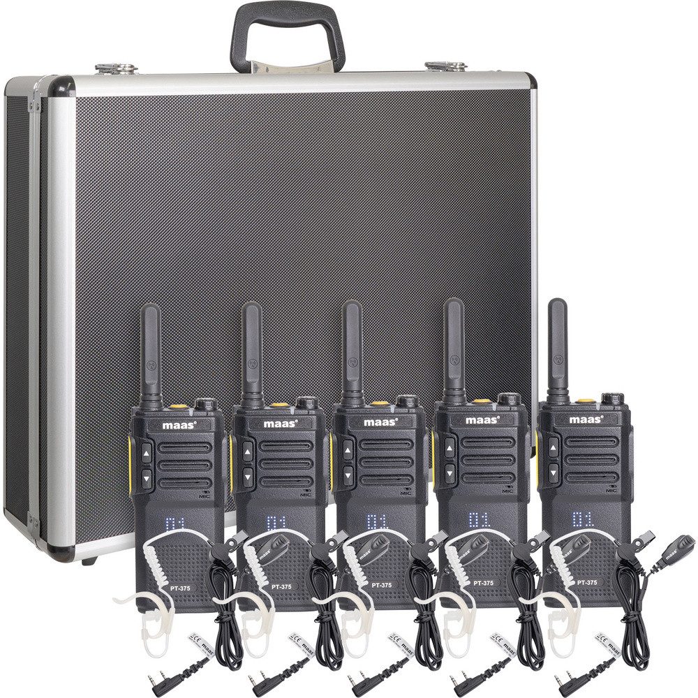 Maas Elektronik Walkie Talkie MAAS Elektronik Team-Set PT-375 KEP-24-VK 150111 PMR-Handfunkgerät 5er