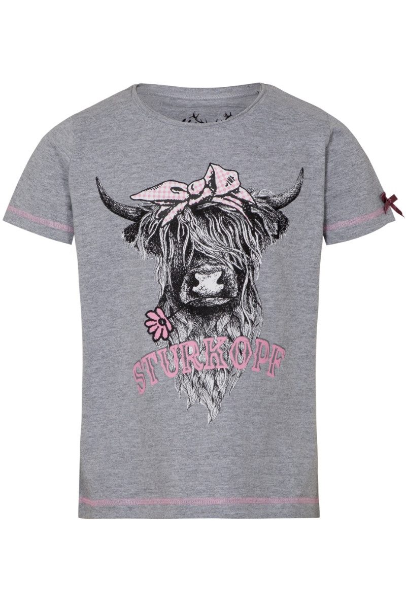 Hangowear Trachtenbluse Trachtenshirt Kind - QUENTAYA KIDS - grau