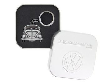 VW Collection by BRISA Schlüsselanhänger Volkswagen Schlüsselring im Käfer/Beetle Design, mit Einkaufswagenchip aus Metall