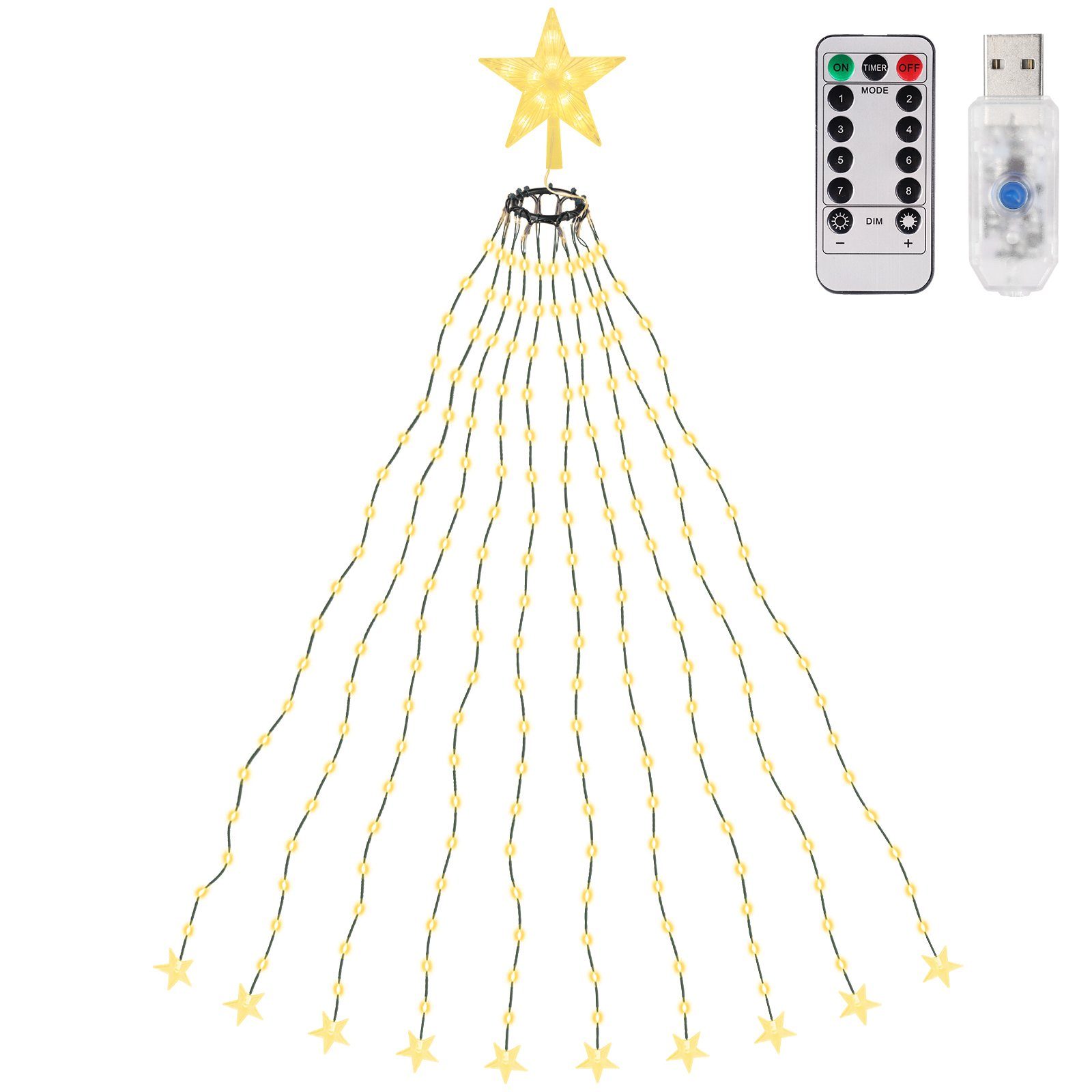 Salcar LED-Lichterkette LED Lichterkette Weihnachtsbaumspitze Stern günstig online kaufen