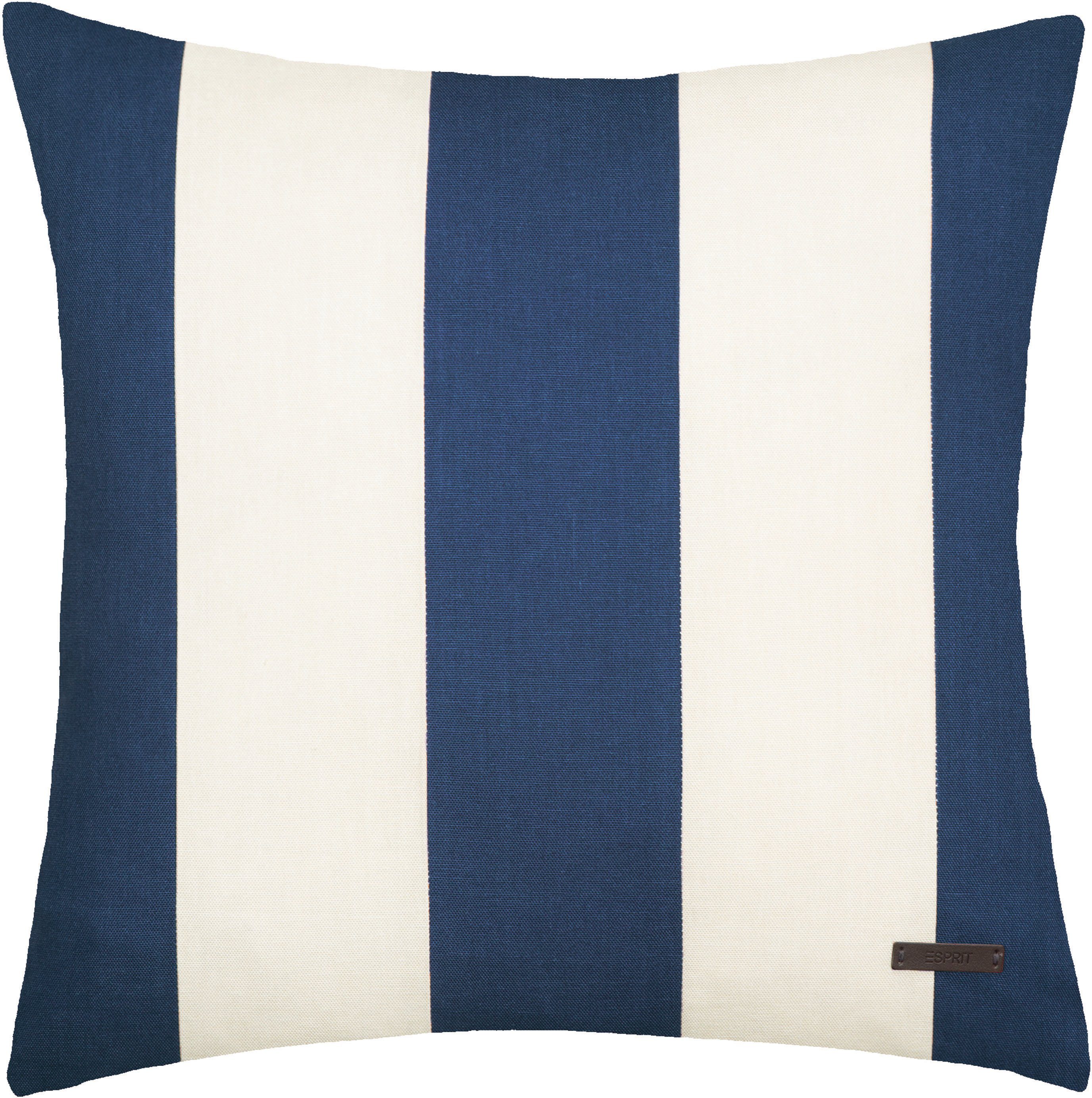 Esprit Dekokissen Neo Stripe, mit Streifen, Kissenhülle ohne Füllung, 1 Stück dunkelblau/navy/marine