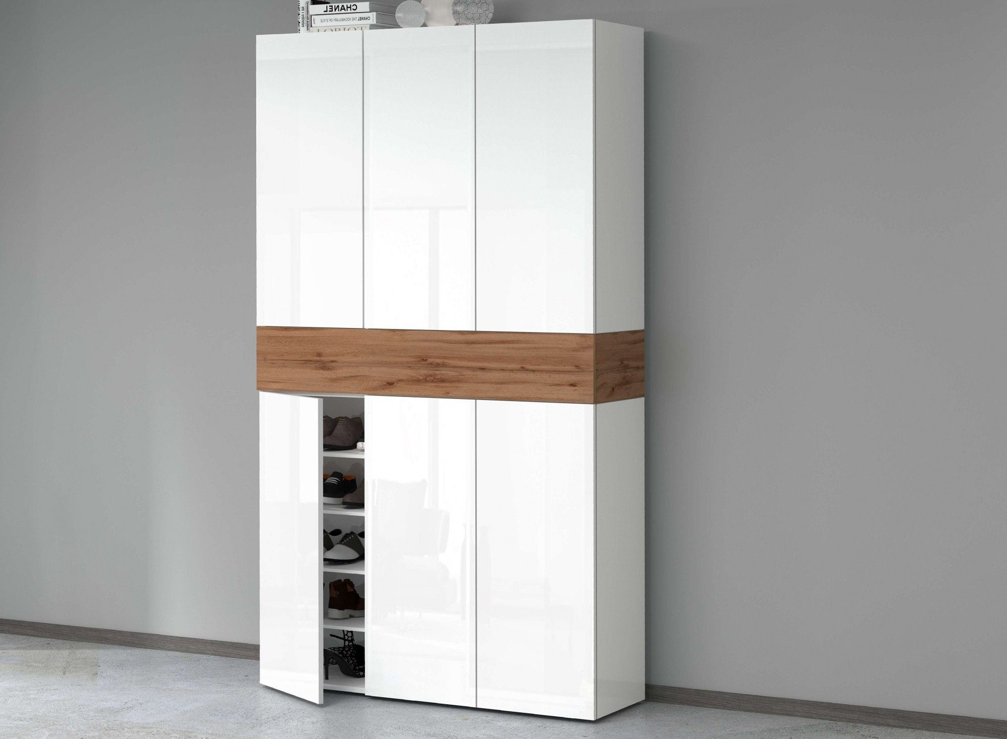 Home affaire Schuhschrank Savona Höhe 200cm, 12 Einlegeböden, 21 Fächer