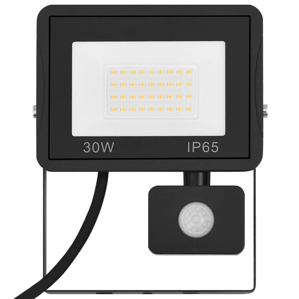Sensor vidaXL mit LED-Fluter W Warmweiß 30 Flutlichtstrahler