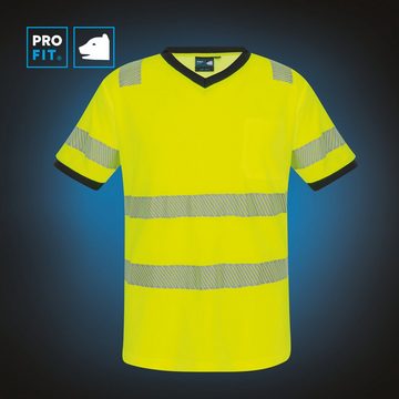 PRO FIT by Fitzner T-Shirt Warnschutz, Neon Gelb - Grau, (1, Stück) Warnschutzkleidung, Weich, Komfortabel, Hohe Sichtbarkeit