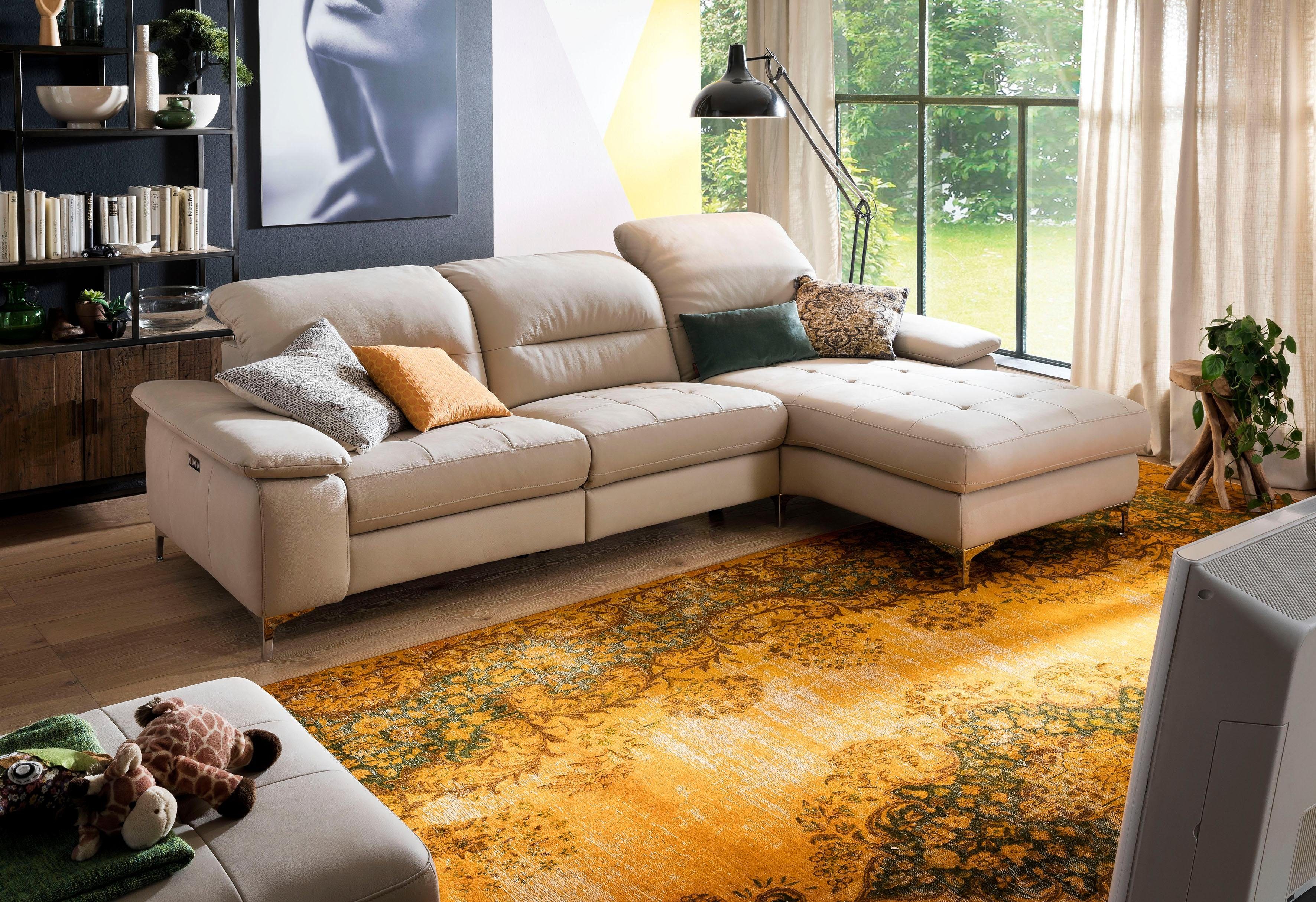 Home affaire Ecksofa Basel L-Form, mit vollmotorischer Relaxfunktion und motorischer Recamiere