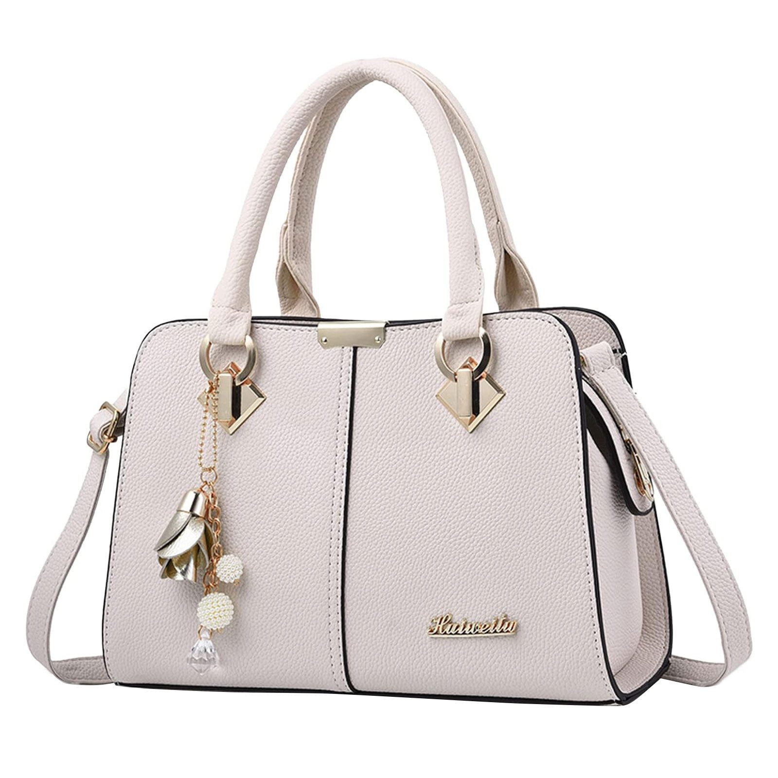 OKWISH Henkeltasche Damen Handtasche Umhängetasche Frauen Schulterbeute Freizeittasche (Arbeitstasche Messenger-Tasche Top Griff mit Schultergurt, 1-tlg., Bürotasche, 28x19x13 cm, Unitasche, Kunstleder), für Frau Frauen Jungen Arbeit Business Schule Büro