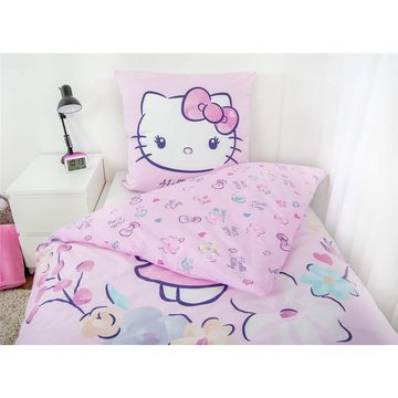 Kinderbettwäsche Hello Kitty Winterbettwäsche, Herding, rosa Katze Bettbezug Kissenbezug atmungsaktiv