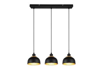 meineWunschleuchte LED Pendelleuchte, Dimmfunktion, LED wechselbar, warmweiß, Industrial Balkenlampe für über-n Esstisch hängend, Schwarz Gold 68cm