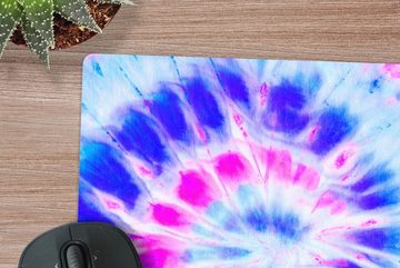 MuchoWow Gaming Mauspad Sommer - Krawattenfärbung - Lila (1-St), Mousepad mit Rutschfester Unterseite, Gaming, 40x40 cm, XXL, Großes