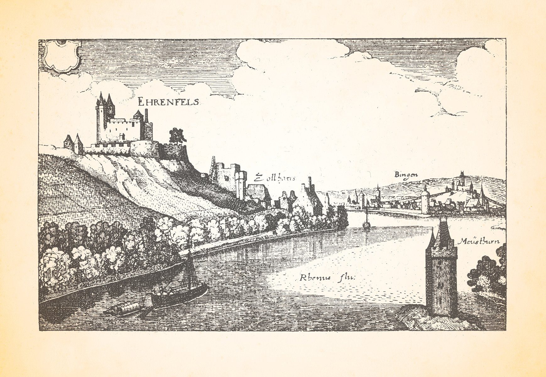 Kunstdruck Ehrenfels Burg Ehrenfels UNESCO Welterbe Schildmauer Palas Torbau Meri