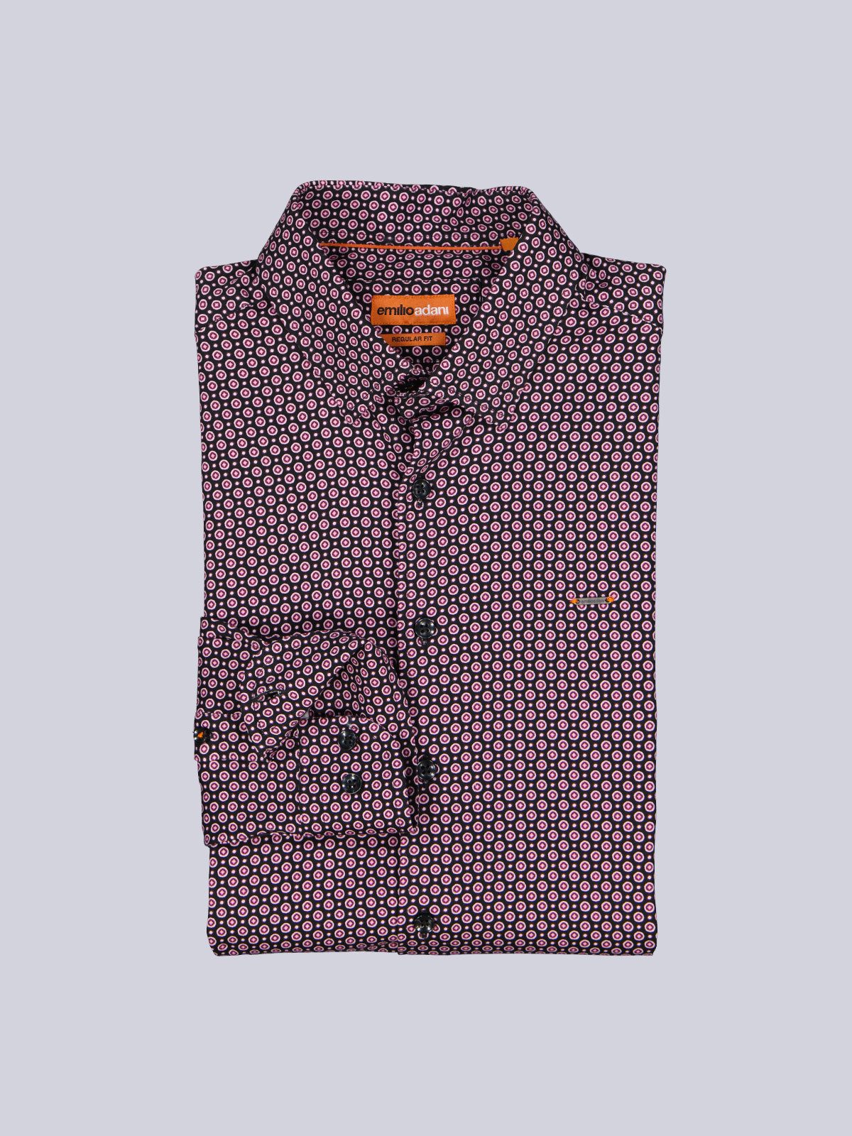 emilio adani Langarmhemd emilio adani Herren Langarm-Hemd gemustert, Bordeaux