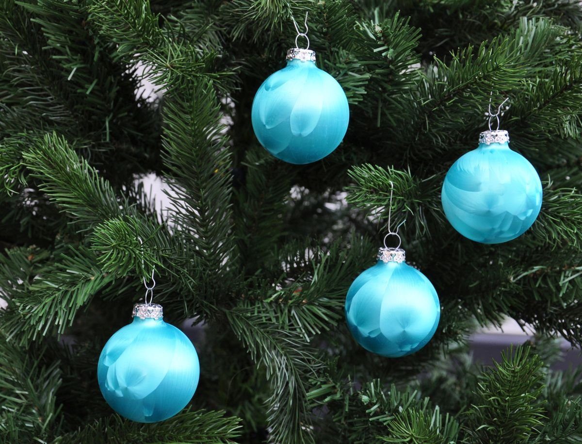 Thüringer Glasdesign Christbaumschmuck JACK 12x Glas Eislack Christbaumkugeln 6cm Thüringer Weihnachtskugeln, echt Glas, teilweise Handarbeit, inkl. praktischer Aufbewahrungsbox