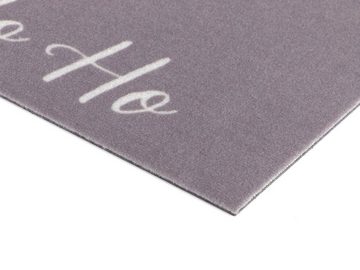 Fußmatte VELVET - HOHOHO, Primaflor-Ideen in Textil, rechteckig, Höhe: 5 mm, Schmutzfangmatte, Weihnachten, mit Spruch, waschbar, rutschhemmend