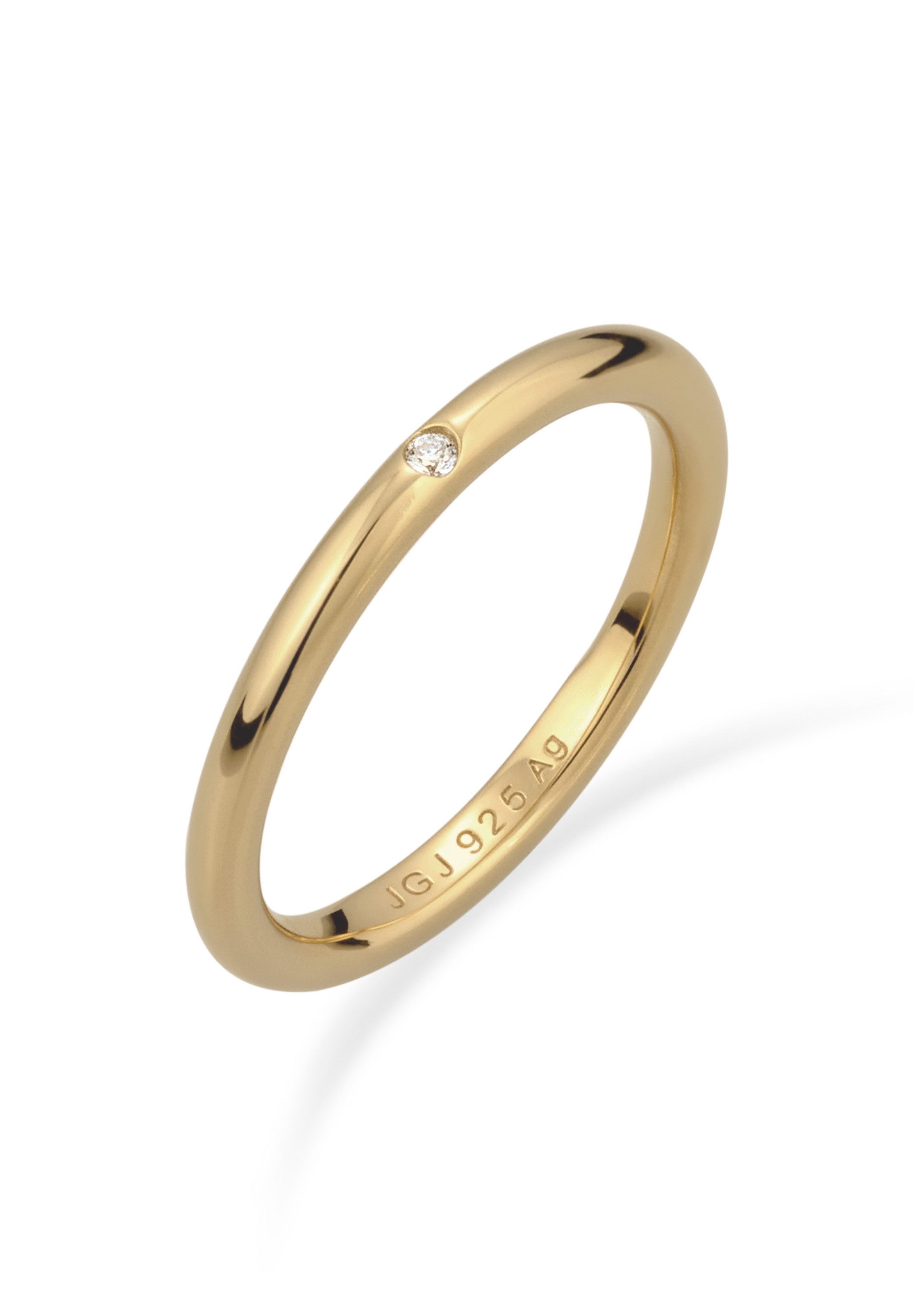 Fingerring Bandring mit Kristallen von Swarovski® Weiß 925 Sterling Silber