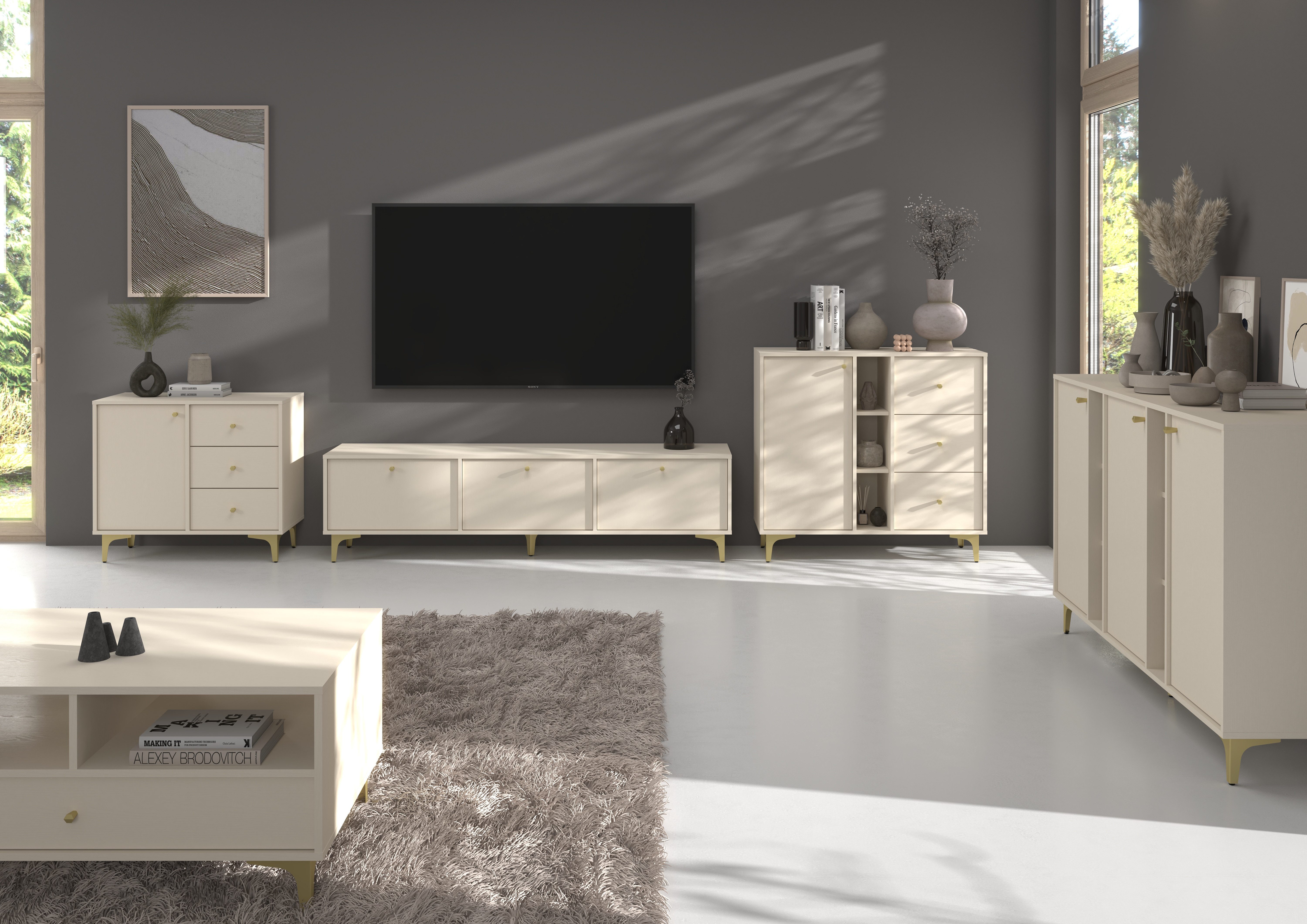 Beautysofa Couchtisch TOKYO, mit seesternförmigen Beinen