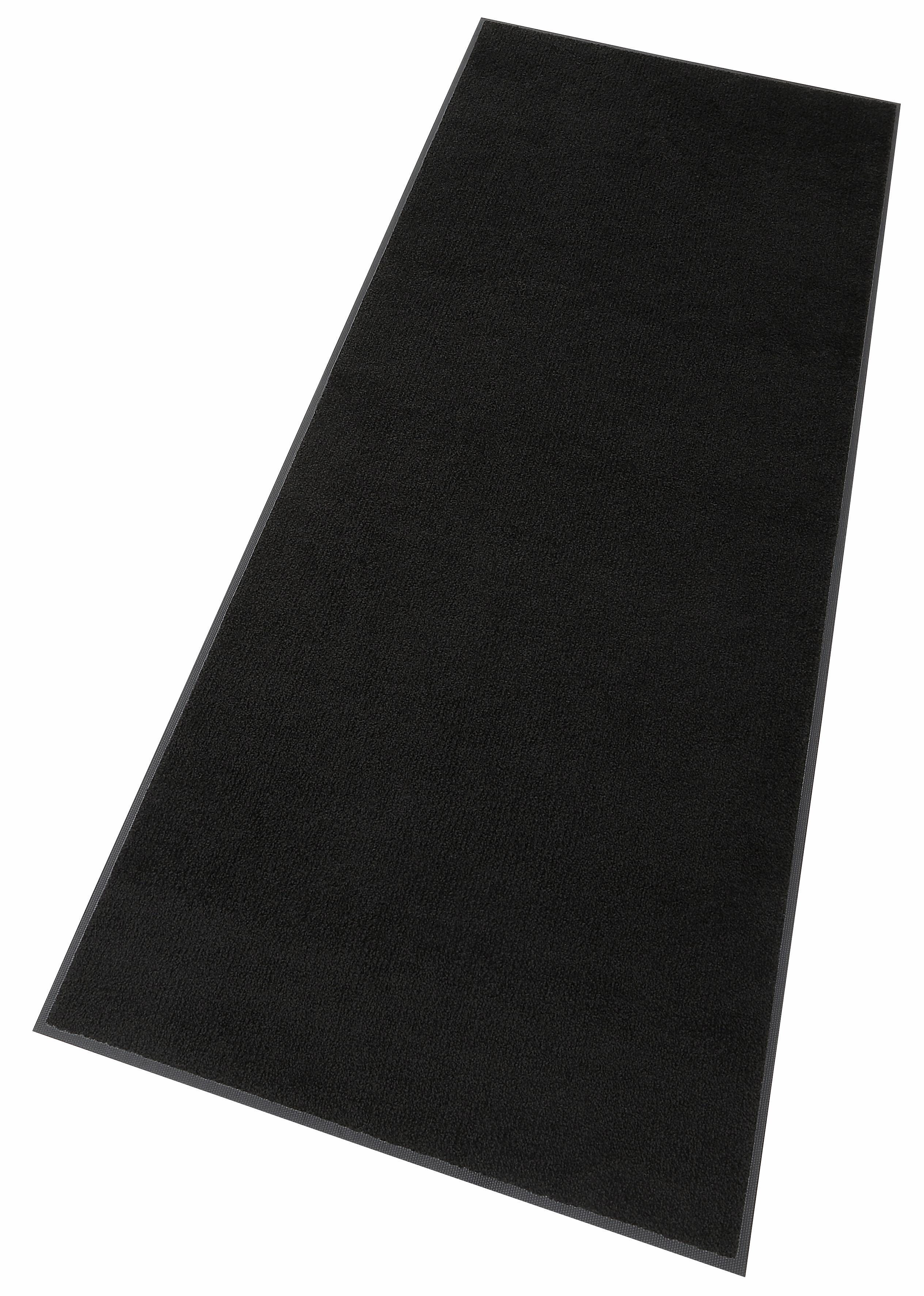 Läufer Original Uni, wash+dry by Kleen-Tex, rechteckig, Höhe: 9 mm, Schmutzfangläufer, Schmutzfangteppich, Schmutzmatte, rutschhemmend schwarz