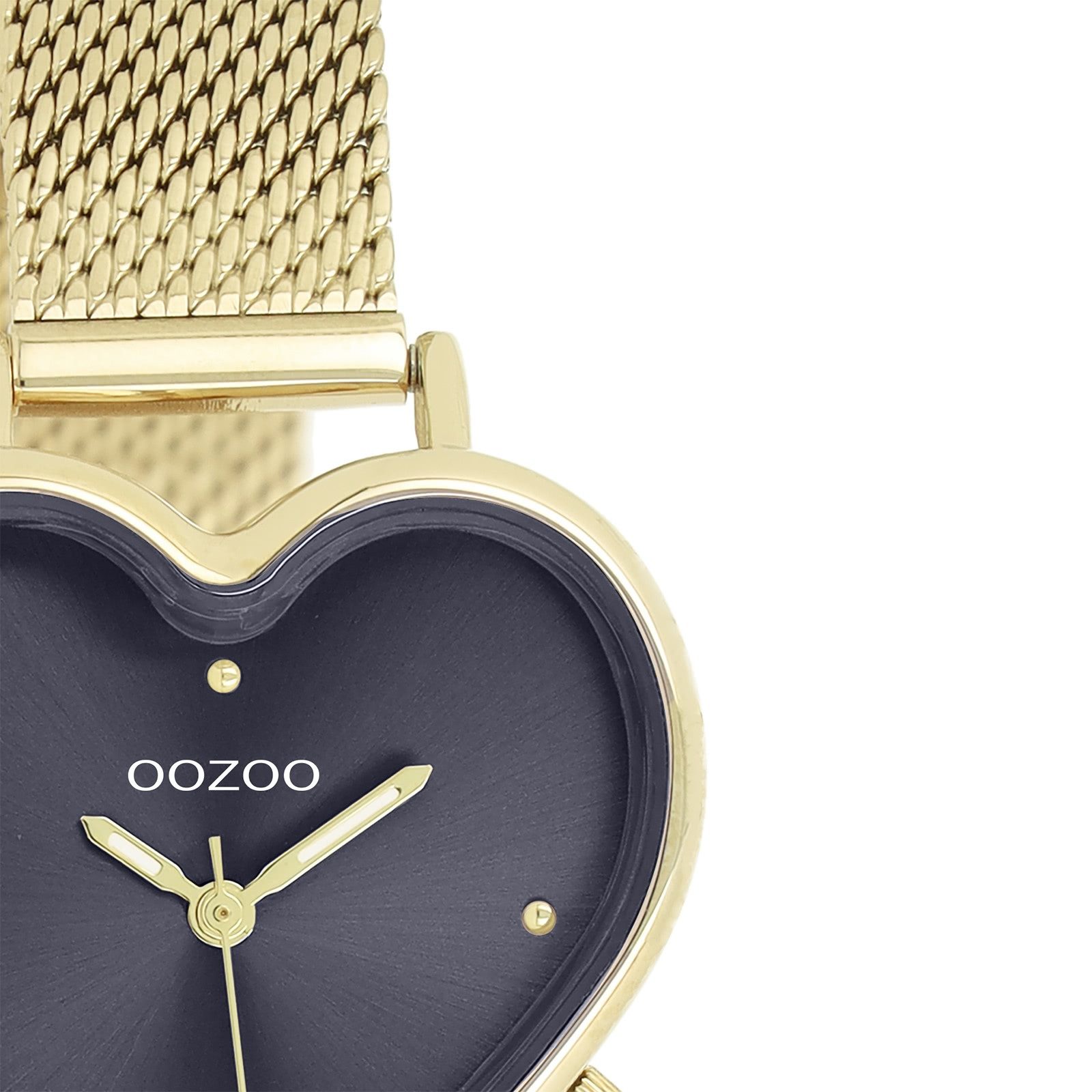 OOZOO Quarzuhr Oozoo Damen Armbanduhr OOZOO Timepieces, (Analoguhr), Damenuhr herzform, extra groß (ca28x29mm) Metallarmband, Fashion-Style