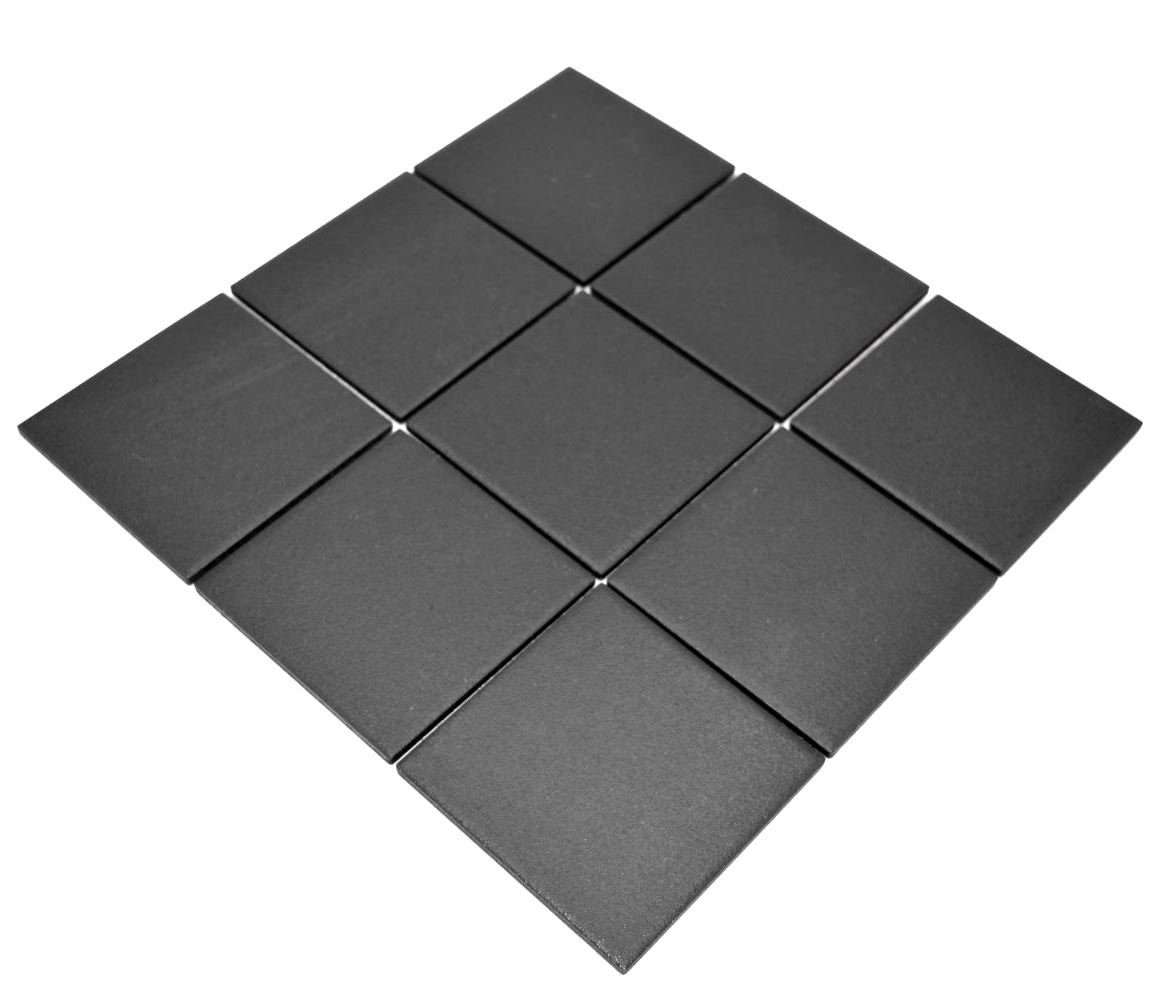 Mosani Mosaikfliesen Mosaik Fliese Keramik Anthrazit Schwarz Boden WC