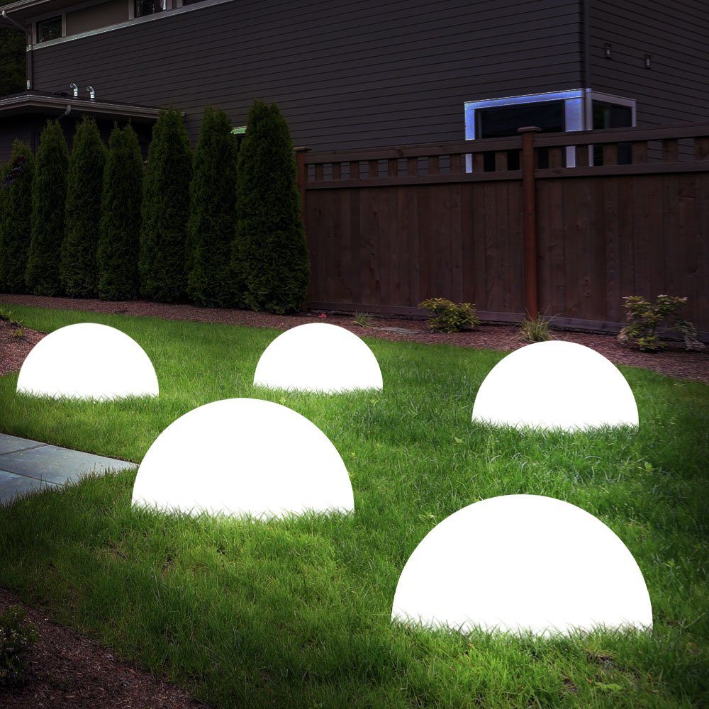 Steck Garten Halb Weg verbaut, fest Kugel Warmweiß, Gartenleuchte, LED Leuchten 5er Globo LED-Leuchtmittel Solar Set