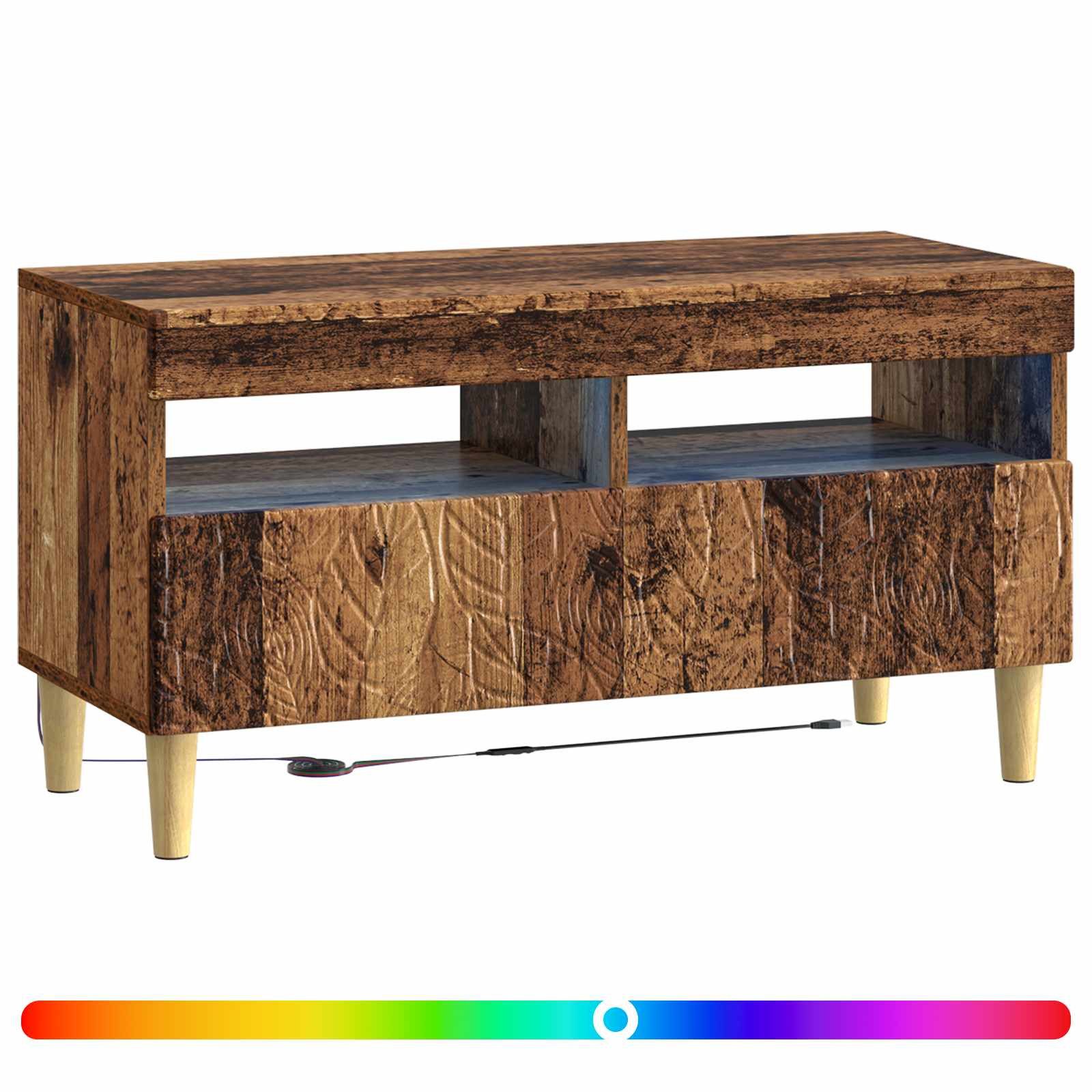 vidaXL TV-Schrank LED-TV-Schrank Altholz Holzwerkstoff