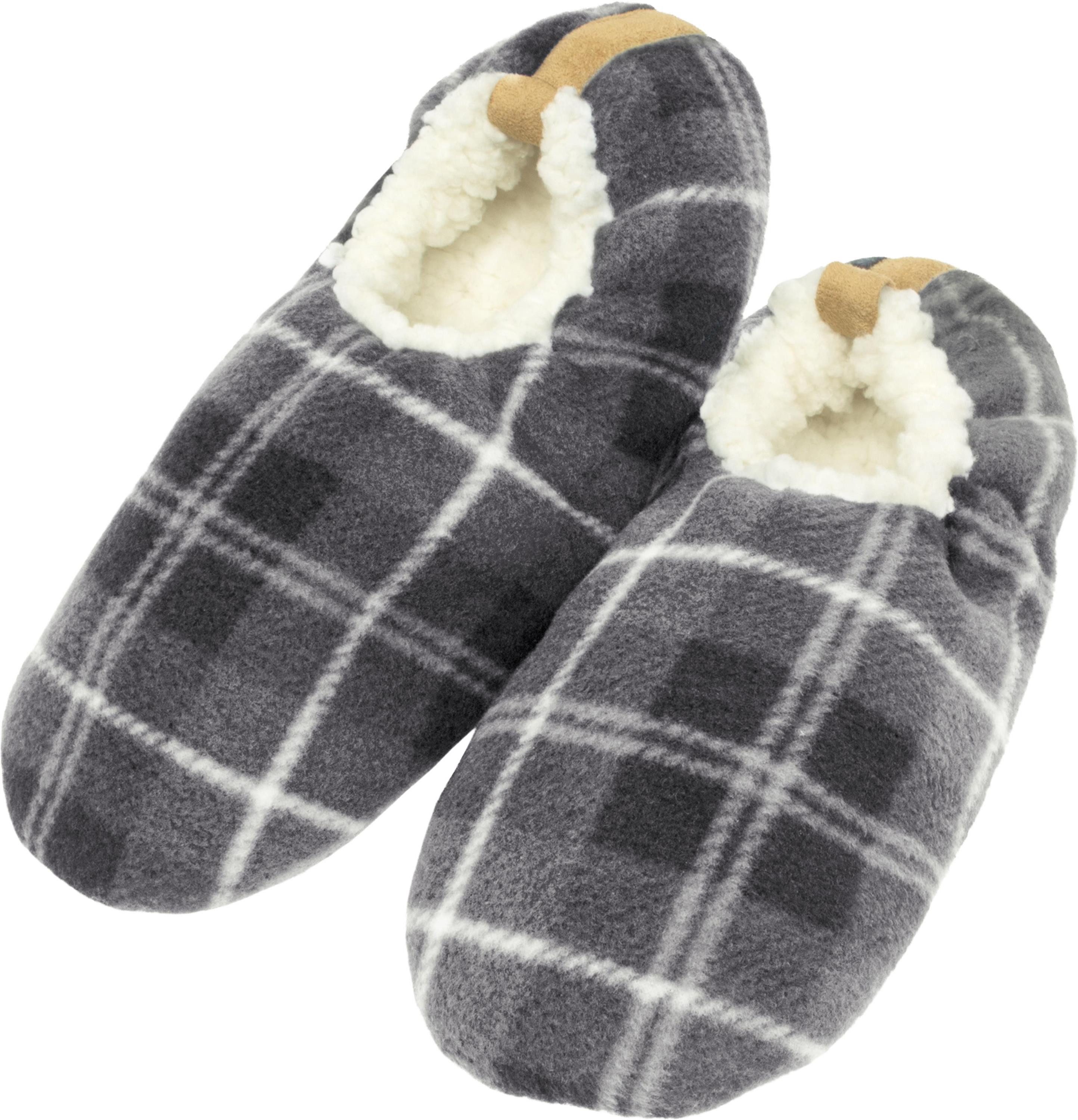 normani 1 Paar Herren-Slipper Karo Hausschuh (1 Paar) weiches Lammfellimitat