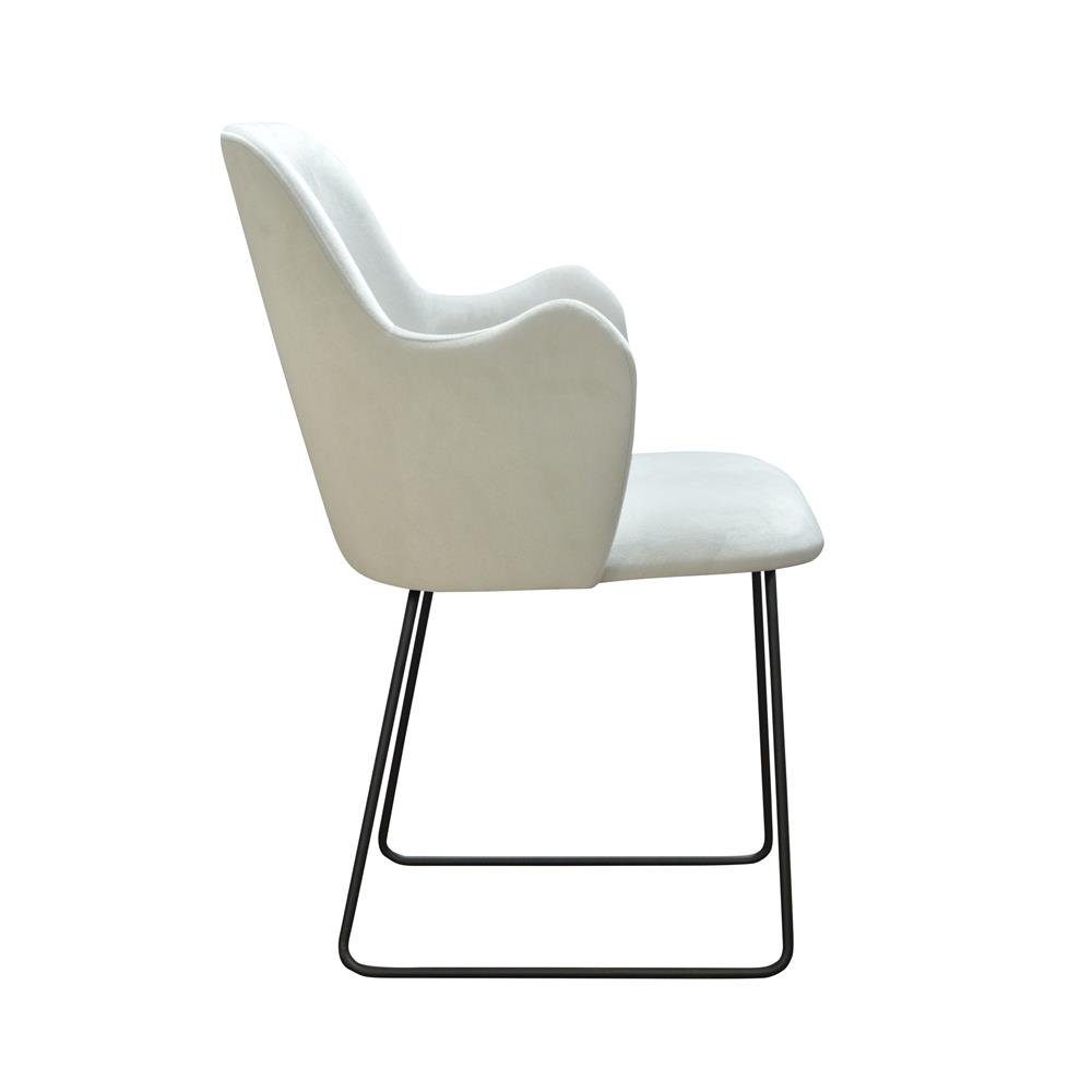 JVmoebel Stuhl, Design Stühle Stuhl Polster Warte Zimmer Praxis Kanzlei Weiß Sitz Ess Stoff Textil