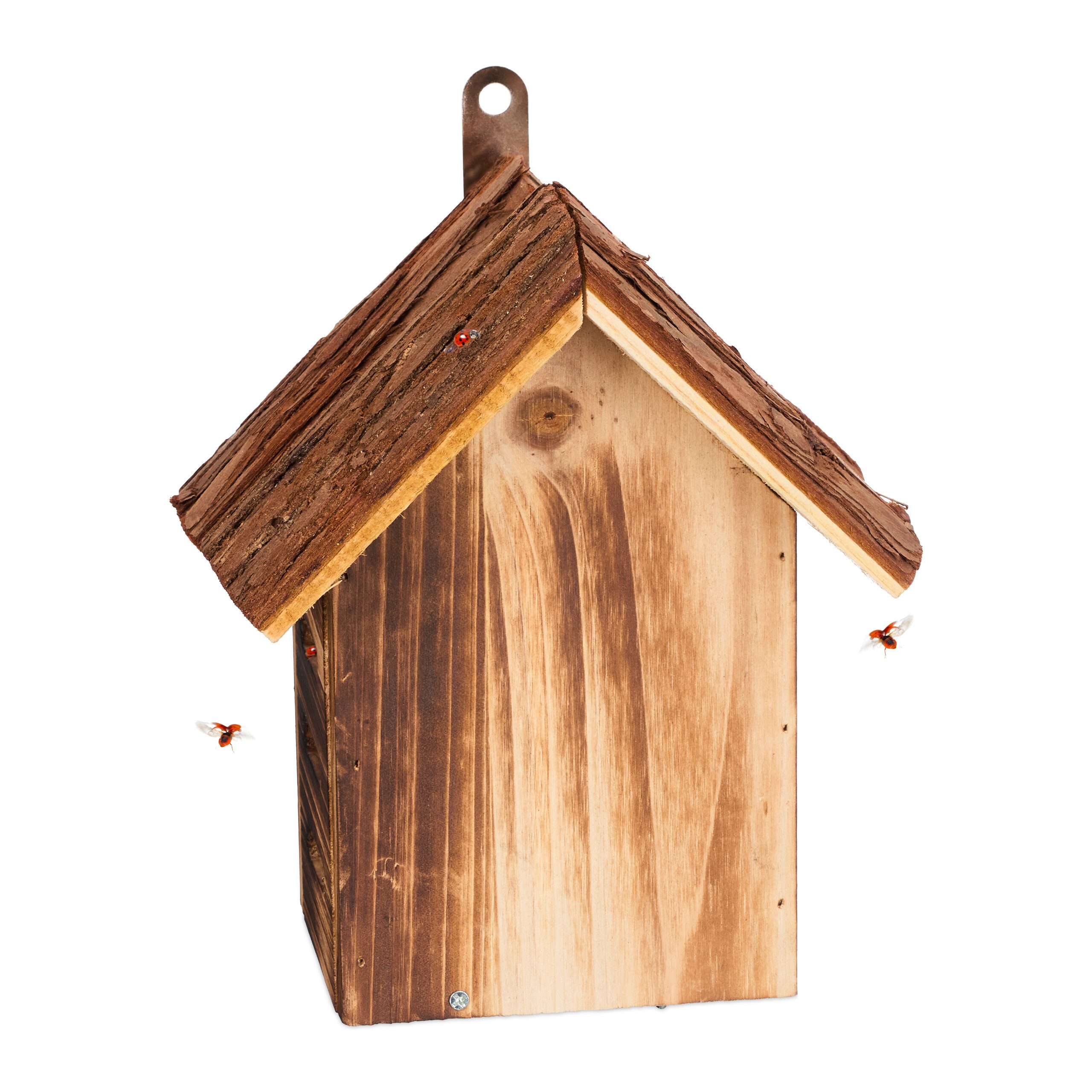 relaxdays Insektenhotel Marienkäferhaus aus Holz, (1-St)