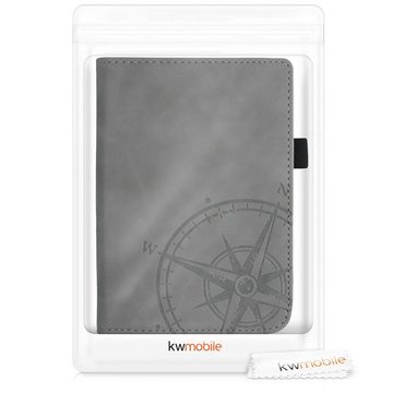 kwmobile E-Reader-Hülle Schutzhülle für Pocketbook Touch Lux 4/Lux 5/Touch HD 3/Color (2020), Handschlaufe - Cover Kompass Vintage Design