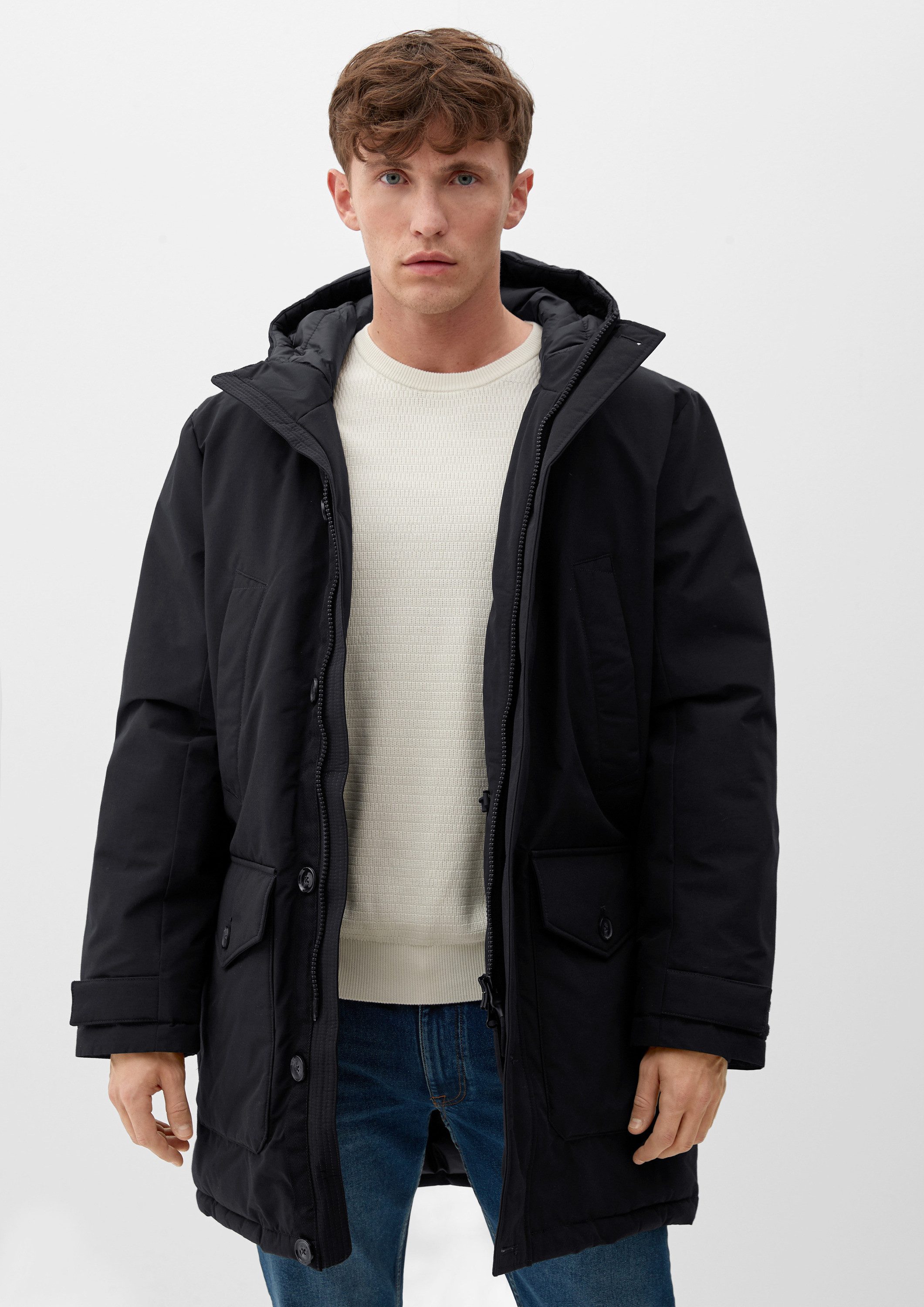 s.Oliver Winterjacke Outdoor-Jacke Parka mit verstellbarer Kapuze