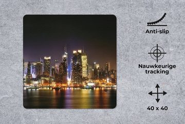 MuchoWow Gaming Mauspad New York - Manhattan - Skyline (1-St), Mousepad mit Rutschfester Unterseite, Gaming, 40x40 cm, XXL, Großes