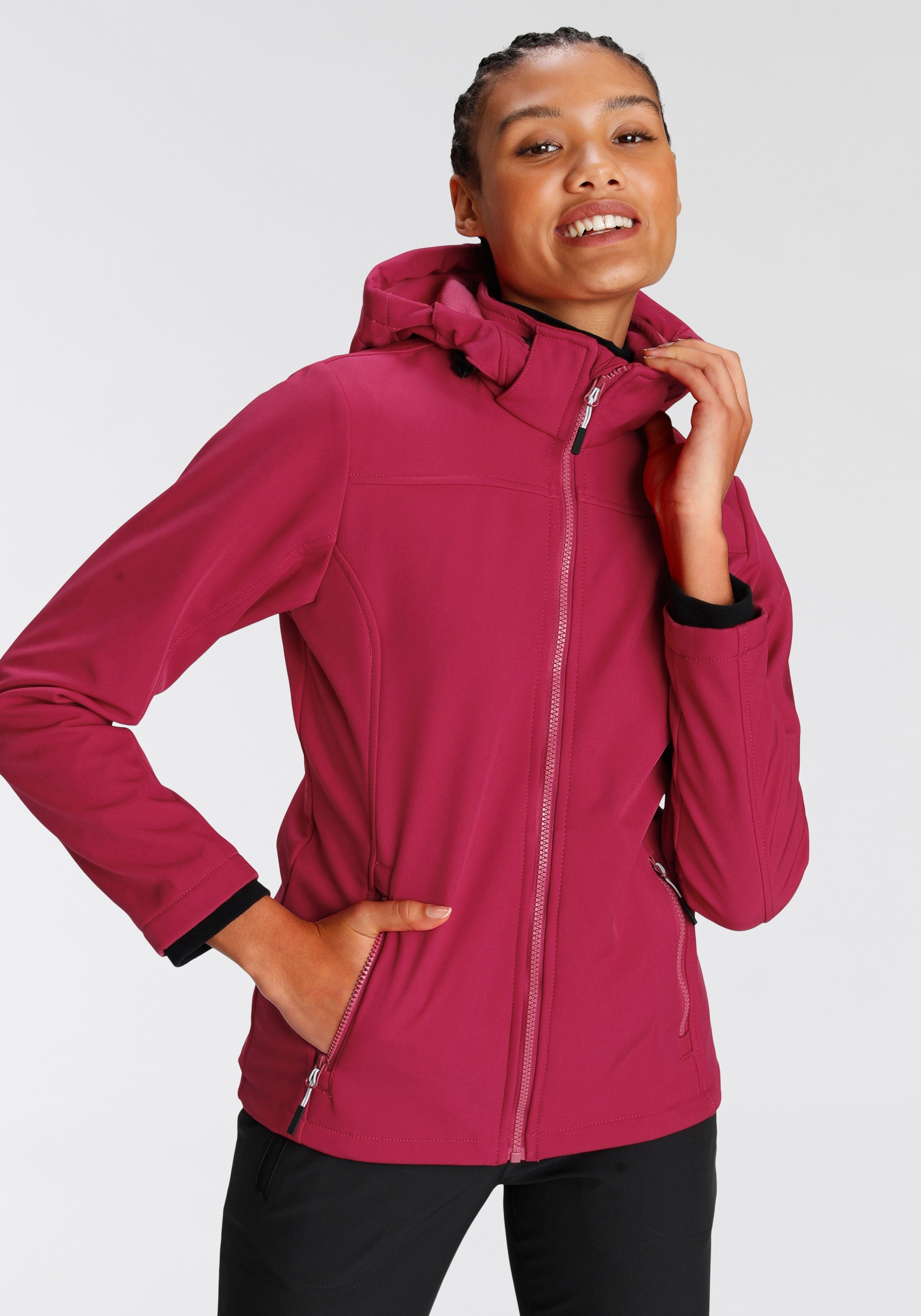 CMP Softshelljacke Schnell trocknend & Atmungsaktiv & Wärmend magenta | Übergangsjacken