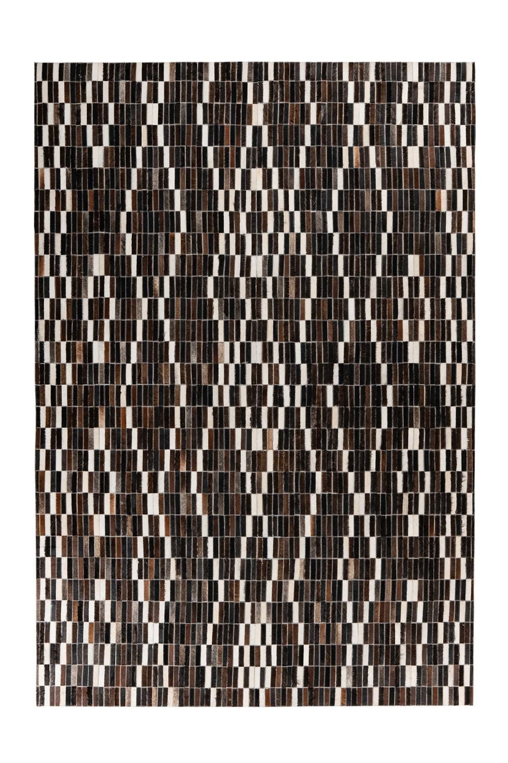 Teppich Boss Teppich Flachgewebe Teppich Lukas 125 in Schwarz Weiß, rechteckig, Höhe: 8 mm, In Handarbeit gefertigt, jedes Stück ein Unikat und extra weich