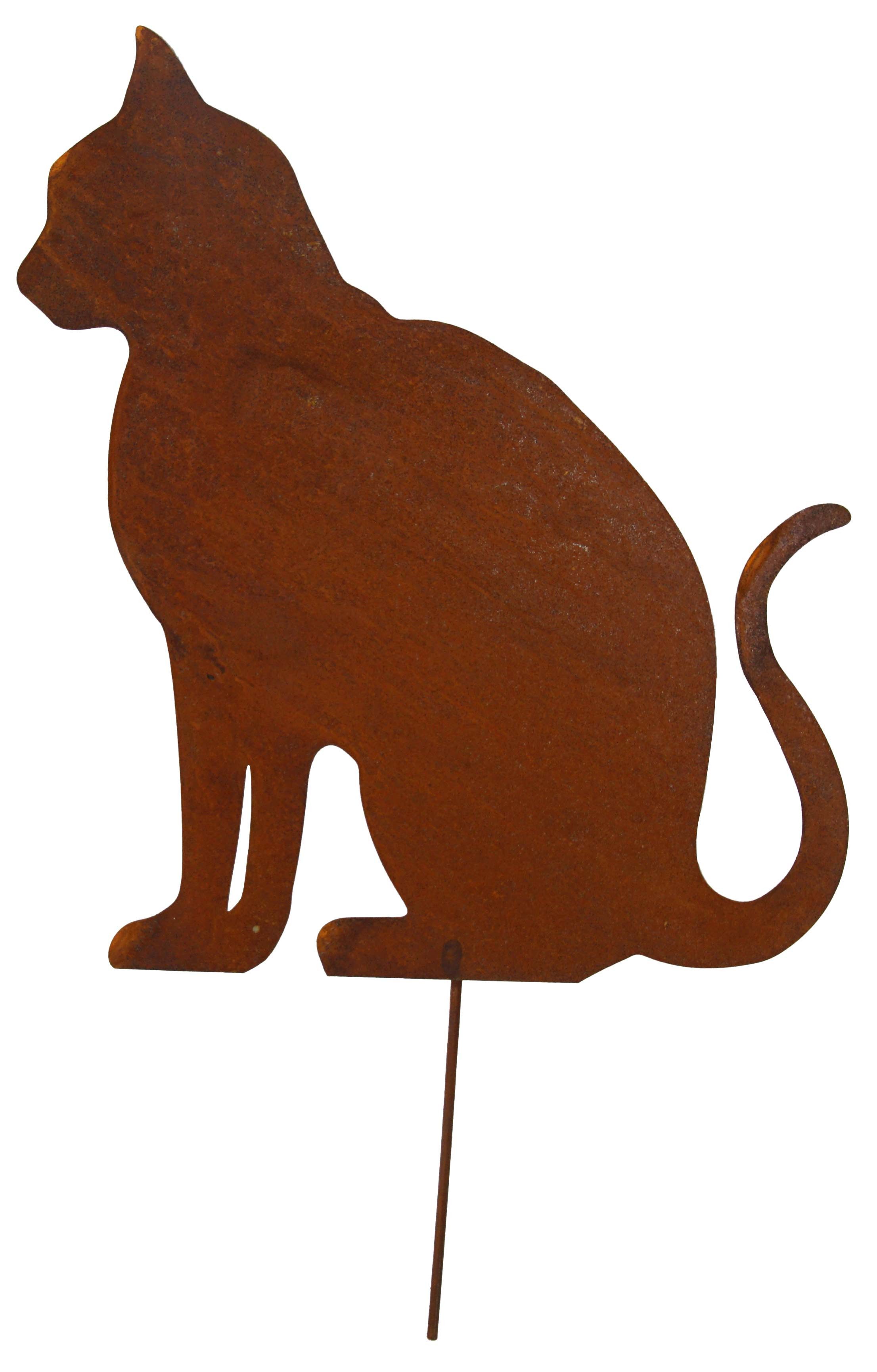Lünemann Gartenstecker Beetstecker Katze – sitzend, in Rostoptik rostoptik