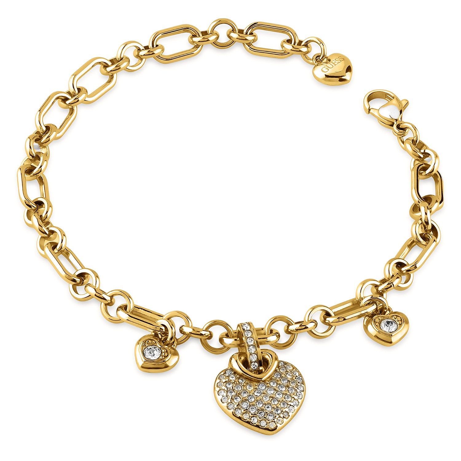Guess Gliederarmband Multi Heart Pavée Goldfarben günstig online kaufen